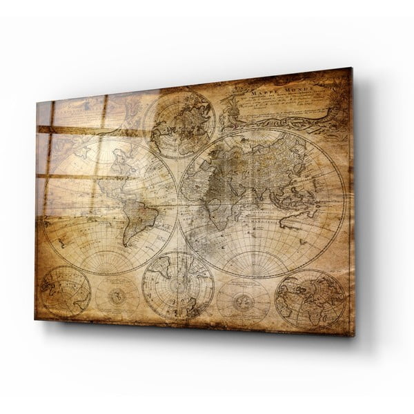 Klaasimaal maailmakaart, 110 x 70 cm - Insigne