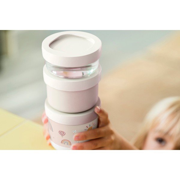 Beežid plastmassist laste suupistekarbid 3-osalise komplektiga Sunshine & Rainbow - Mepal-image-1