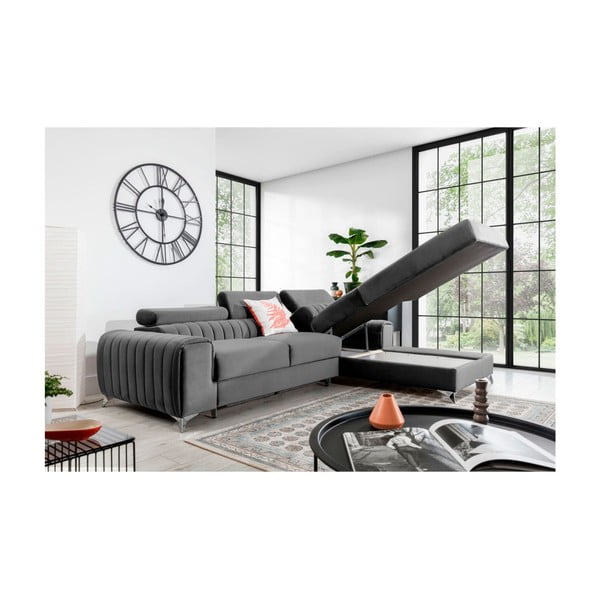 Hall sametist lahtikäiv/sahtliga nurgadiivan (parem nurk/lamamisosaga) Grayson – ELTAP-image-3