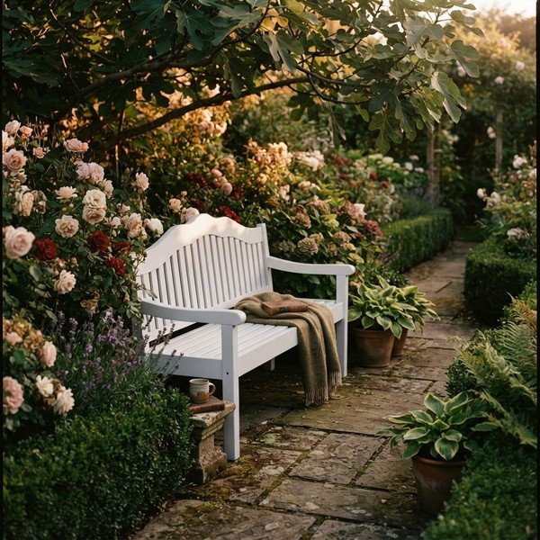 Valge puidust aiapink Austin - Garden Pleasure-image-1