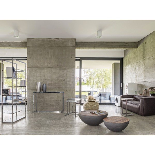 Hall/naturaalne metall ümmargune kohvilaud ø 90 cm Lancaster - Bizzotto-image-1