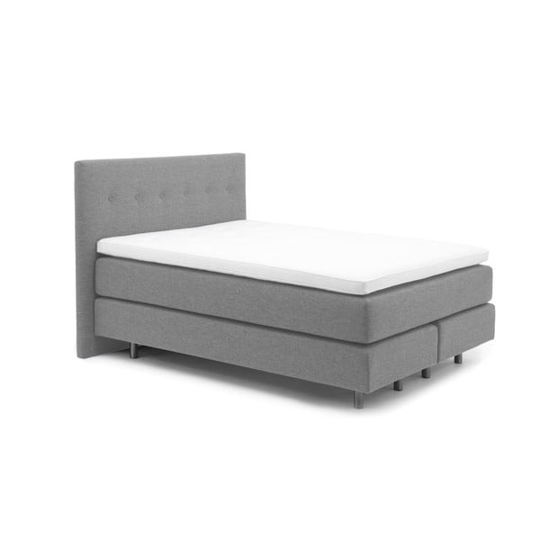 Středně šedá boxspring postel Vivonita Lando, 180 x 200 cm