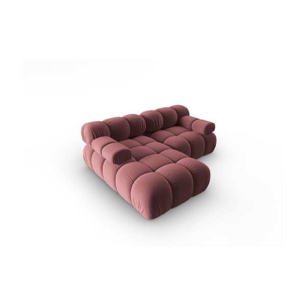 Roosa sametist diivan 191 cm Bellis - Micadoni Home-image-4