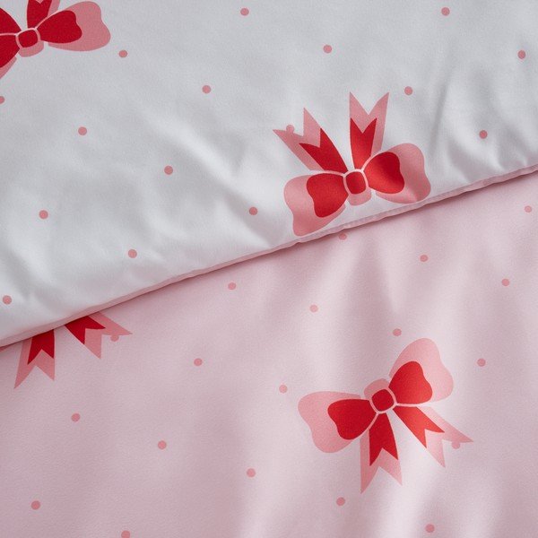 Roosa pikendatud voodipesu kaheinimesevoodile 230x220 cm Dotty Bows - Sassy B-image-4