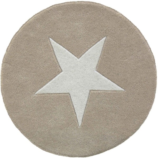 Vlněný koberec Star Beige, 130 cm