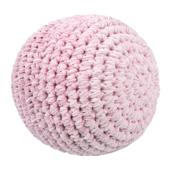 Růžová dětská pletená kulička Sebra Crochet Ball, ⌀ 14 cm