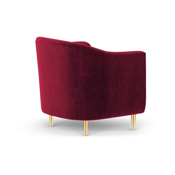 Červená sametové křeslo Kooko Home Corde-image-3