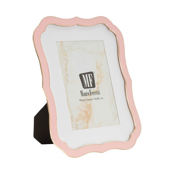 Heleroosa metallist/klaasist seisuraam 17x22 cm Margot - Mauro Ferretti