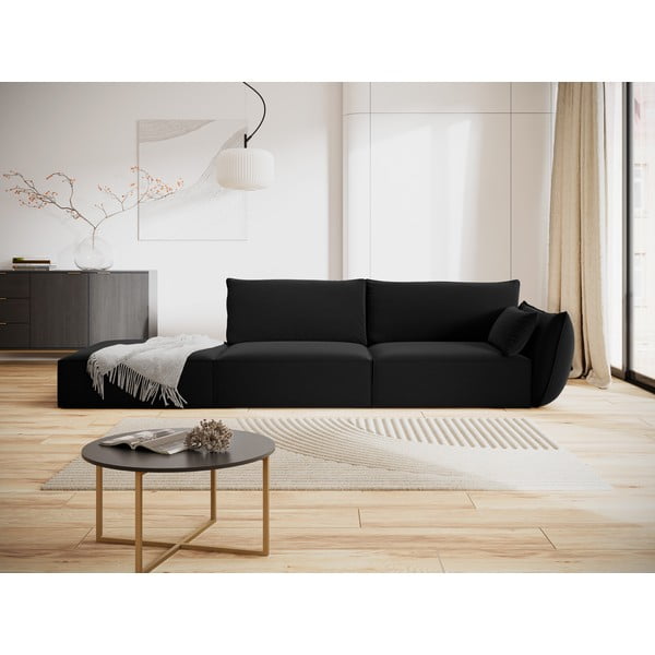 Must sametist diivan (parem nurk) 264 cm Vanda - Mazzini Sofas-image-1