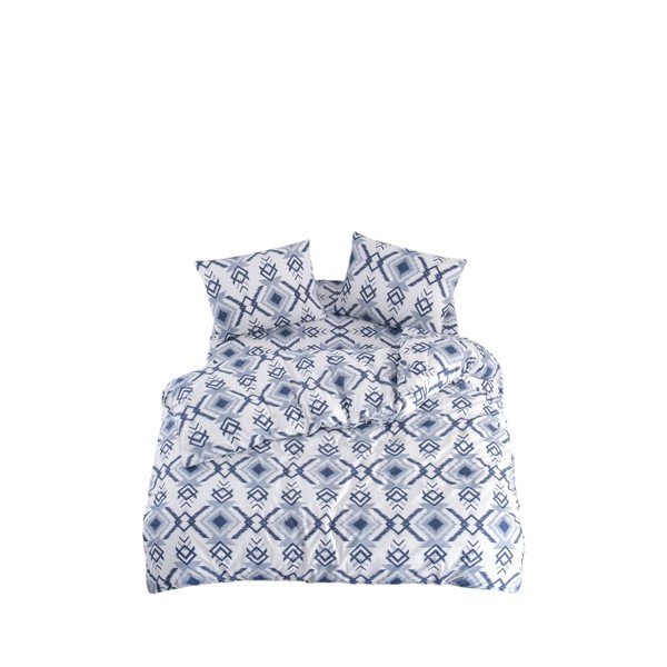 Valge/sinine 3-osaline pikendatud voodipesukomplekt 160x220 cm Geometric - Mila Home