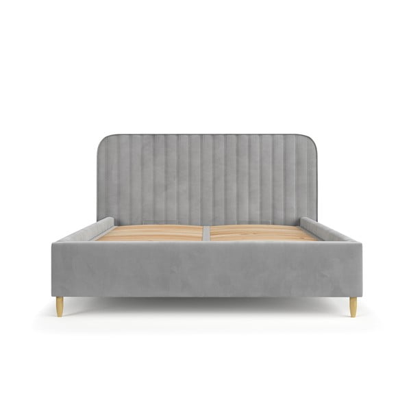 Hall polsterdatud kaheinimesevoodi koos voodipõhja ja panipaigaga 160x200cm Noto - Maison de Rêve-image-2