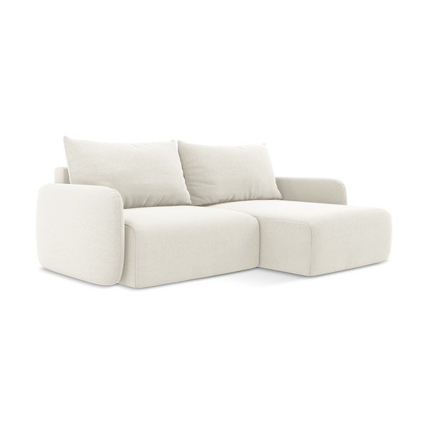 Kreemjas sametdiivanvoodi/panipaigaga nurgadiivan (parem nurk/diivanvoodiga) Kalena - Makamii-image-2