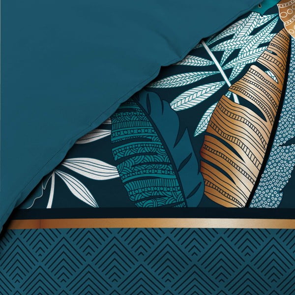 Sinine puuvillane pikendatud kahekohalise voodi voodipesu 240x220 cm Alianor - douceur d'intérieur-image-3