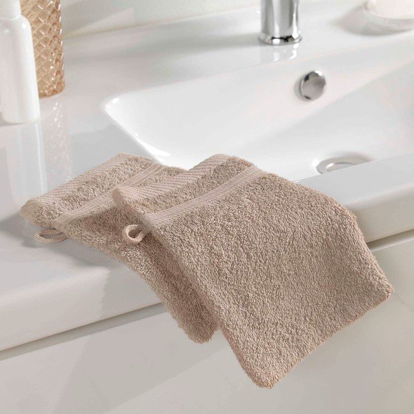 Helepruun puuvillane pesukinnas 15x21 cm Tendresse - douceur d'intérieur-image-1