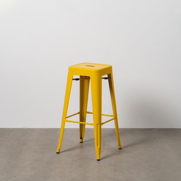 Kollased metallist baaritoolid 2 tk komplektis (istme kõrgus 76,5 cm) - Ixia-image-1