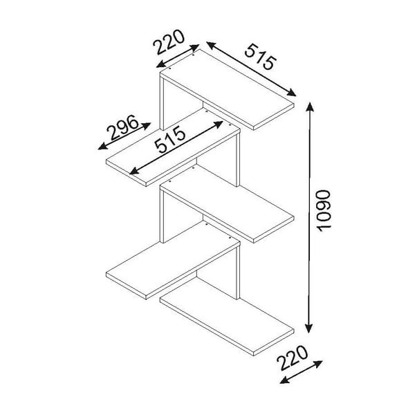 Hnědá rohová nástěnná police Caniko-image-2