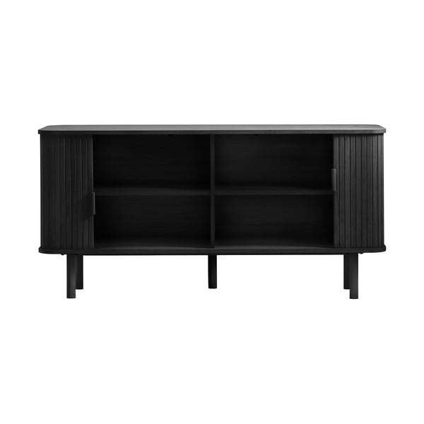 Must tammedekooriga lükandustega madal kummut 76x160 cm Cavo - Unique Furniture-image-3
