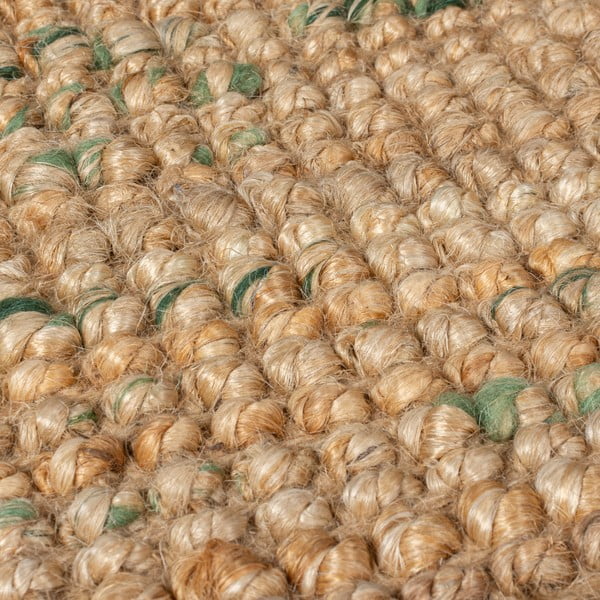 Roheline kahepoolne käsitsi kootud džuudist koridorivaip 60x230 cm Jute Boucle Green - Flair Rugs-image-3