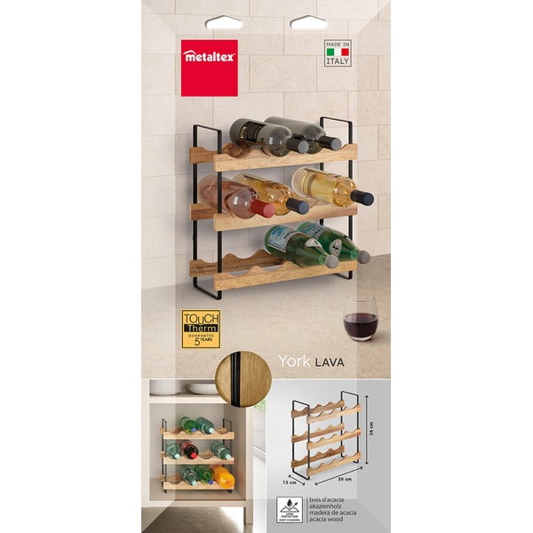 Puidust veiniriiul, pudelite arv 12 York - Metaltex-image-3