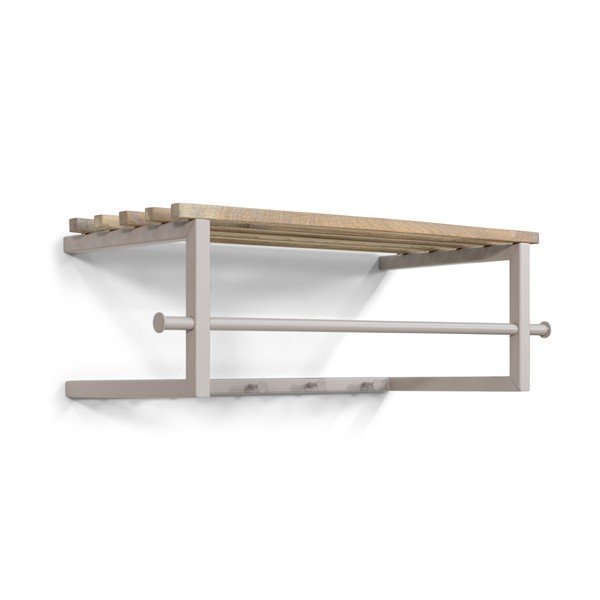 Helehall-puiduvärvi metallist seinanagi koos riiuliga Marco - Spinder Design-image-2