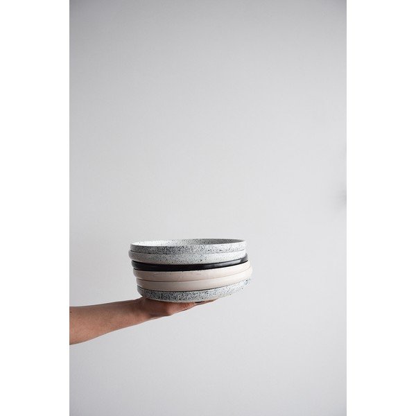 Valge ja must keraamiline taldrik, ø 20 cm Mess - ÅOOMI-image-1