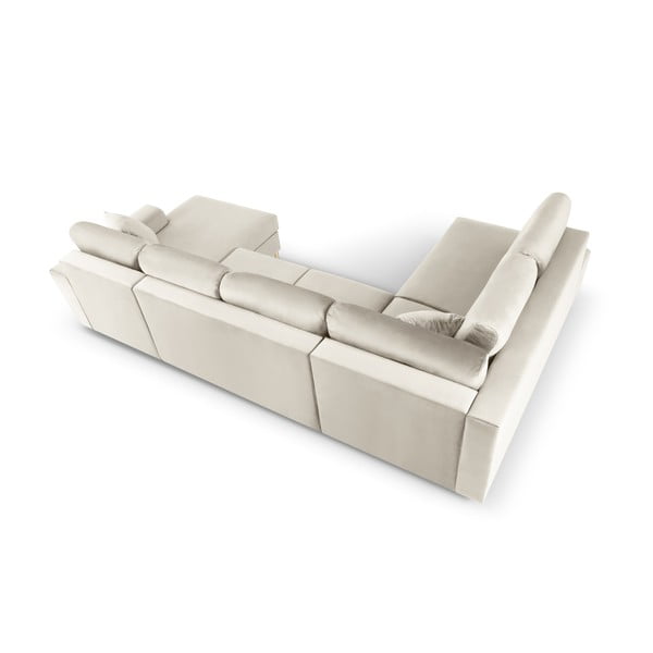 Beež sametist panipaigaga nurgadiivanvoodi (vasak nurk/"U"-kujuline) Kyoto - Cosmopolitan Design-image-4