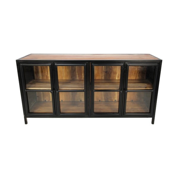 Must akaatsia täispuidust vitriinkapp 170x90 cm Kingston - HSM collection-image-3