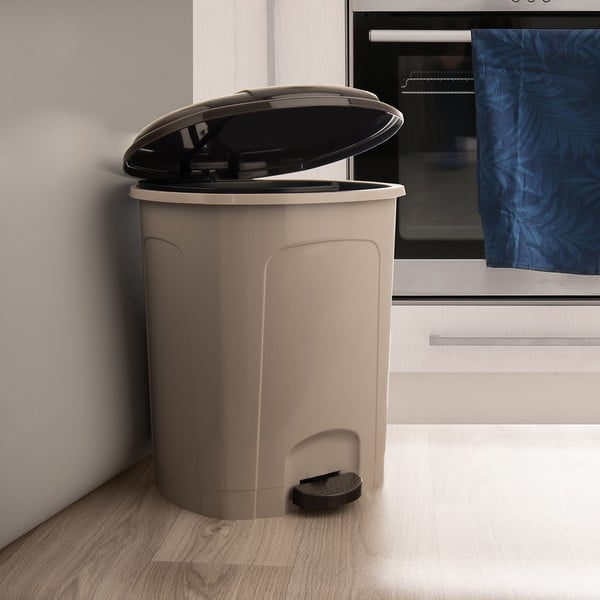 Pruun pedaaliga plastikust prügikast 30 l - Orion-image-1