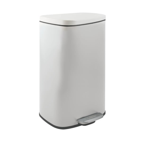Matt valge terasest prügikast 50 l Akira - Spirella