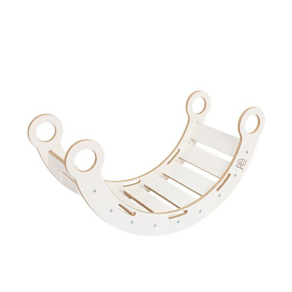 Valge männipuidust kiik 39x75x38 cm Montessori - Meowbaby