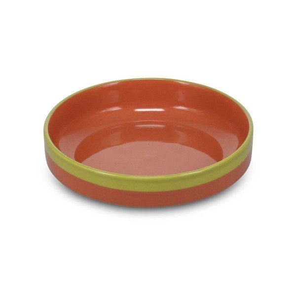 Roheline/oranž kivikeraamiline sügav taldrik ø 21 cm Duo - ONA
