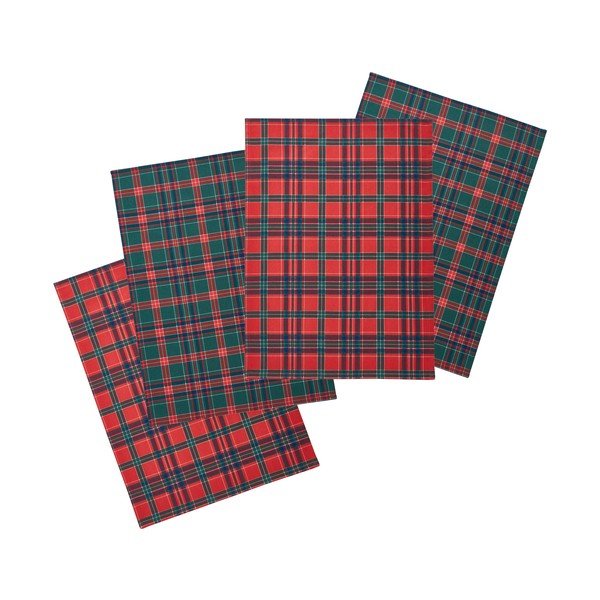 Puuvillased köögirätikud jõulumotiiviga 4 tk komplektis 70x50 cm Christmas Tartan Check - Catherine Lansfield