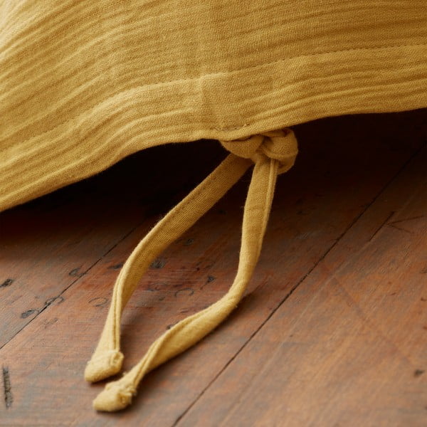 Kollane musliinist voodipesu üheinimesevoodile 135x200 cm Afra - Pineapple Elephant-image-3