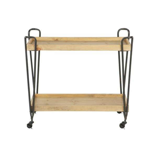 Pojízdný servírovací stolek s policemi z mangového dřeva WOOOD Zoe-image-1