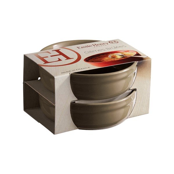 Sada 2 fenyklově šedých zapékacích misek na crème brûlée Emile Henry-image-1