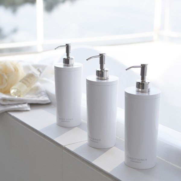 Valge plastikust seebidosaator 500 ml Round - YAMAZAKI-image-1