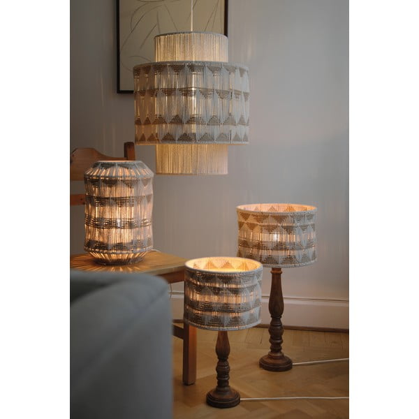 Pruun lauavalgusti tekstiilist-džuudist varjuga (kõrgus 62,5 cm) Ano - Markslöjd-image-1