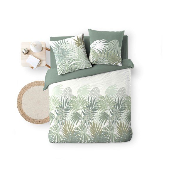 Roheline puuvillane voodipesu kaheinimesevoodile/pikendatud voodile 240x220 cm Nymea - douceur d'intérieur-image-4