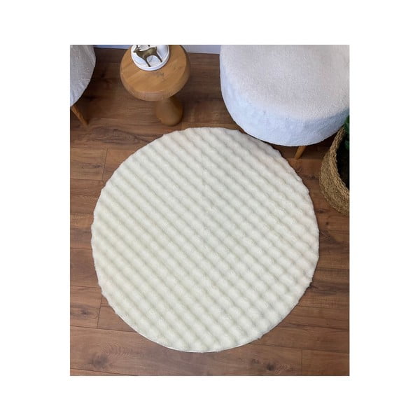 Kreem pestav ümmargune vaip ø 120 cm Bubbly - Oyo Concept-image-2