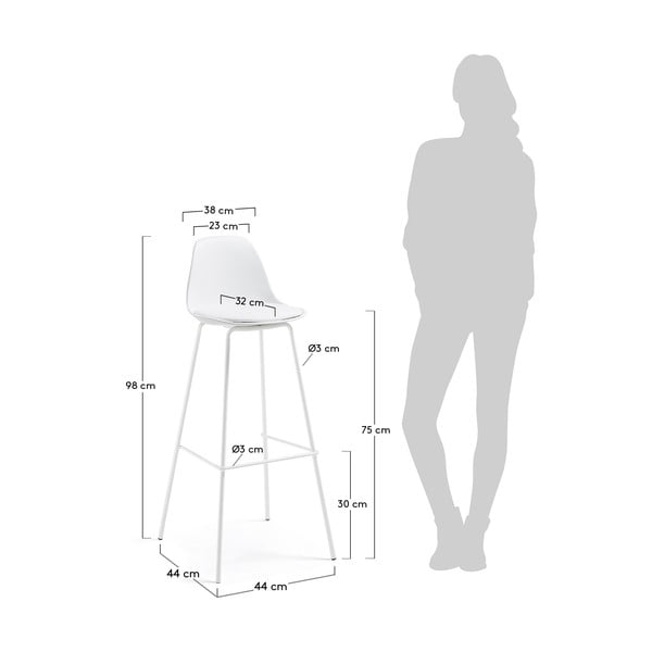 Valge baaritooli Lysna - Kave Home-image-4