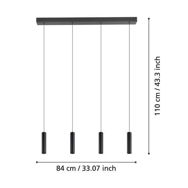 Must LED rippvalgusti metallist varjuga ALMUDAINA - EGLO-image-2