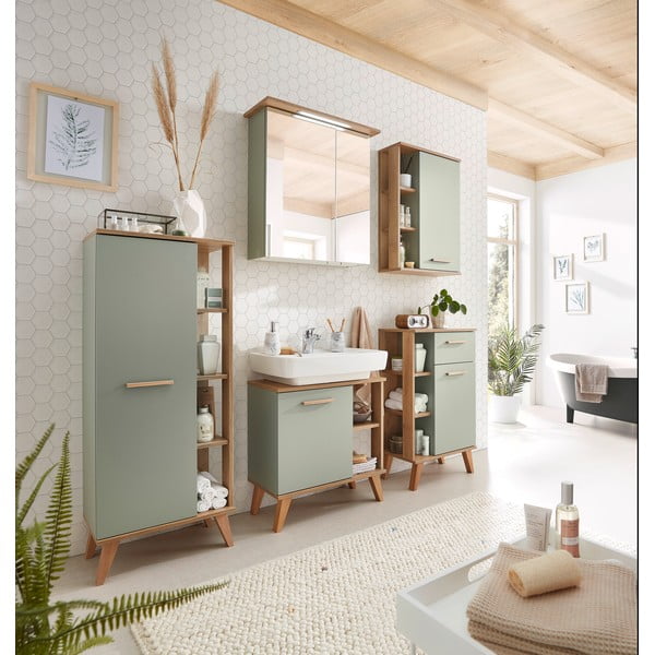 Roheline rippuv vannitoakapp tammepuust 51x75 cm Set 963 - Pelipal-image-4