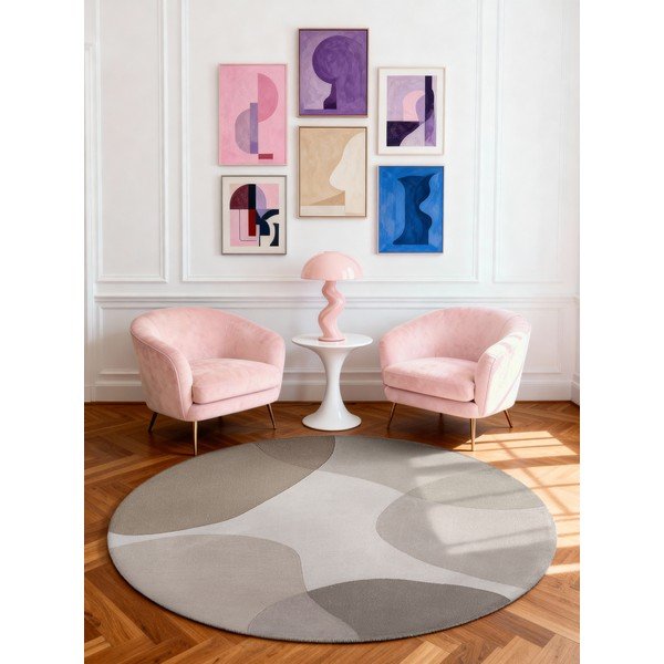 Beež käsitsi kootud villane ümmargune vaip ø 200 cm Hackney Clarissa - Ted Baker-image-1