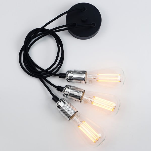 Must/hõbedane rippvalgusti metallvarjundiga ø 4 cm Uno - Sotto Luce-image-4