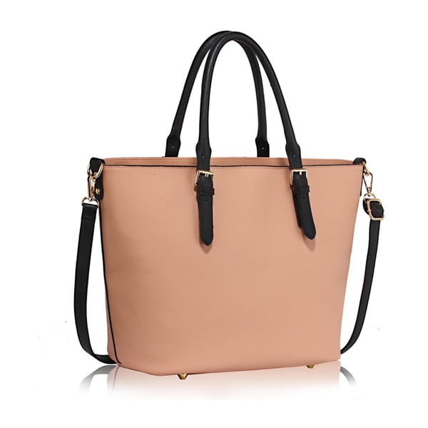 Růžovočerná kabelka z eko kůže L&S Bags Remaima