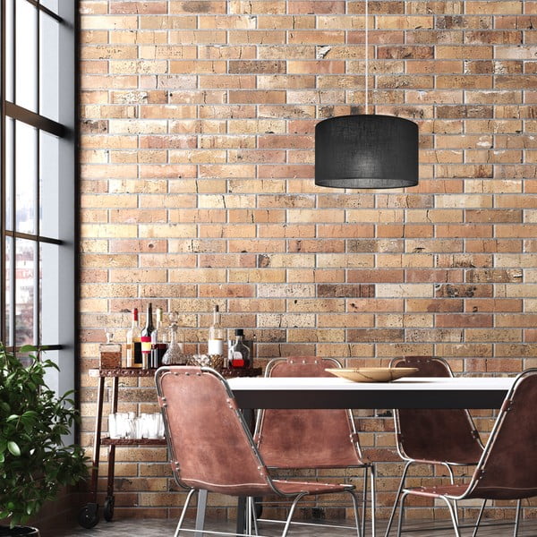 Must rippvalgusti tekstiilist varjuga ø 35 cm Vivian - LAMKUR-image-1