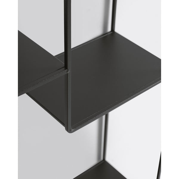 Must metallist seinale paigaldatav raamaturiiul , 80 x 80 cm Neth - Kave Home-image-2