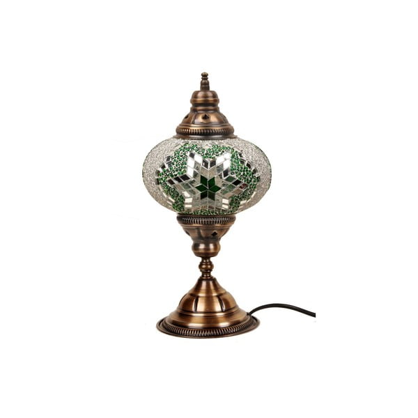 Skleněná ručně vyrobená lampa Diana Emerald, ⌀ 17 cm