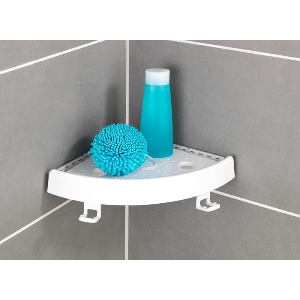 Valge nurgas isekandev plastikust vannitoa riiul Quick-Fit - Allstar-image-4