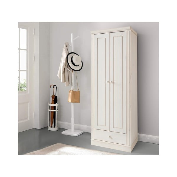 Valge männipuidust riidekapp 65x180 cm Anita - Støraa-image-1